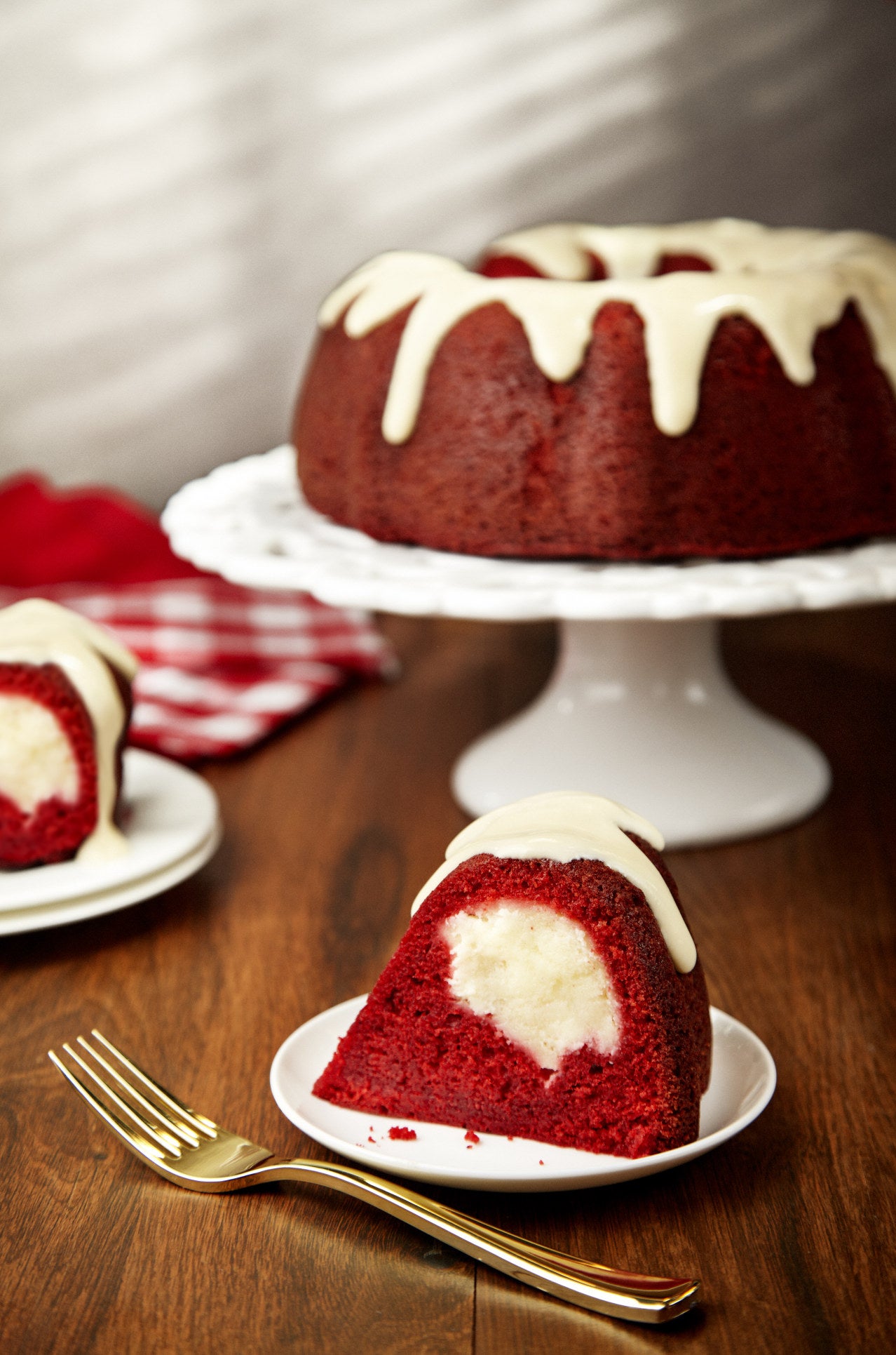 The Best Red Velvet Bundt Cake with Cream Cheese Glaze - Cake by