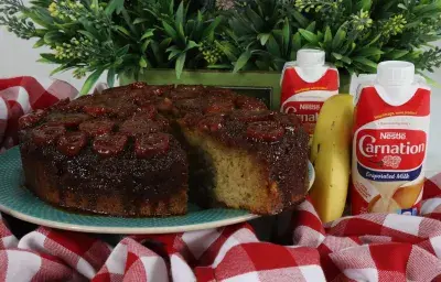 Banana upside down cake