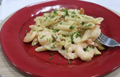 Shrimp Penne Alfredo