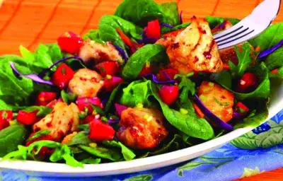 Spicy Grilled Fish Salad