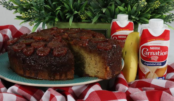 Banana upside down cake