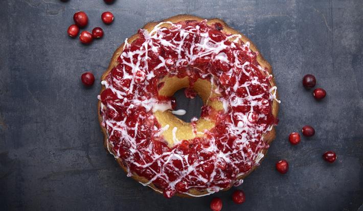 Cranberry Lemon Upside Down Cake