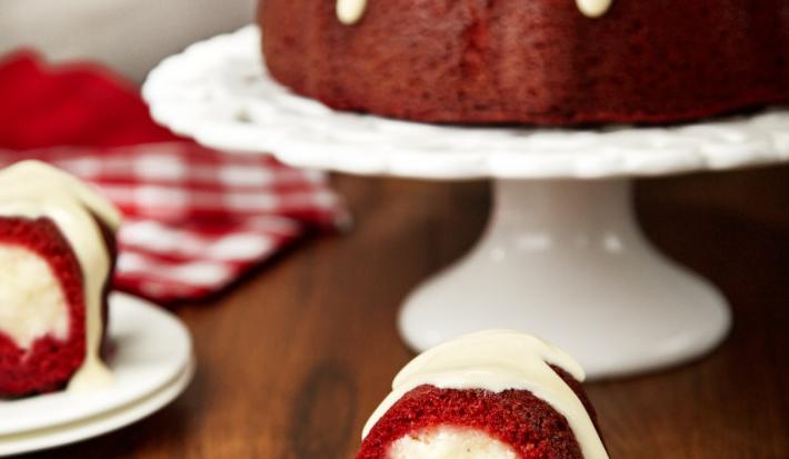 Cream Cheese Stuffed Red Velvet Bundt Cake