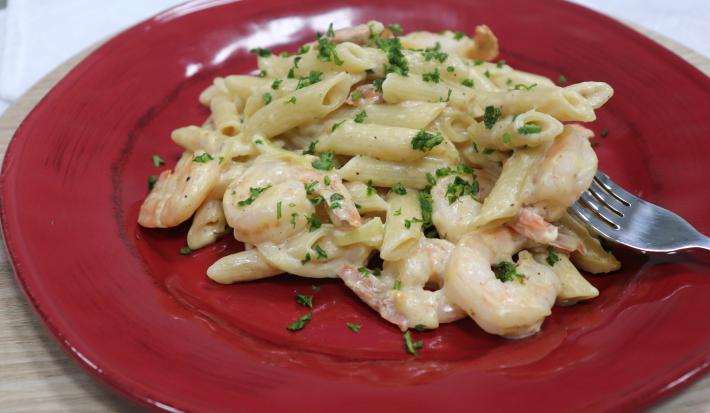 Shrimp Penne Alfredo