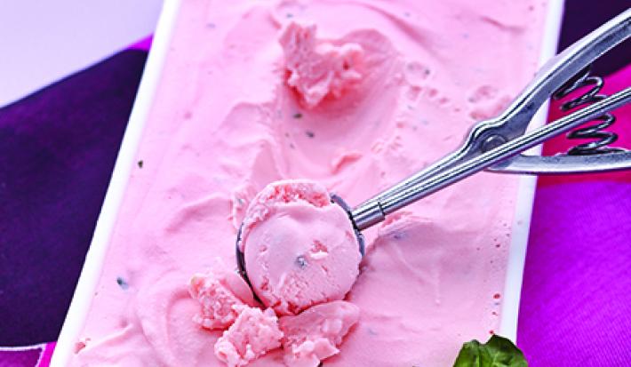 Pink Grapefruit And Basil Ice Cream