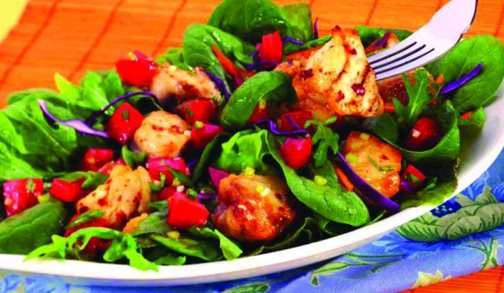 Spicy Grilled Fish Salad